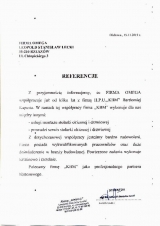Referencje wystawione przez Firma OMEGA Leopold StanisławLecki